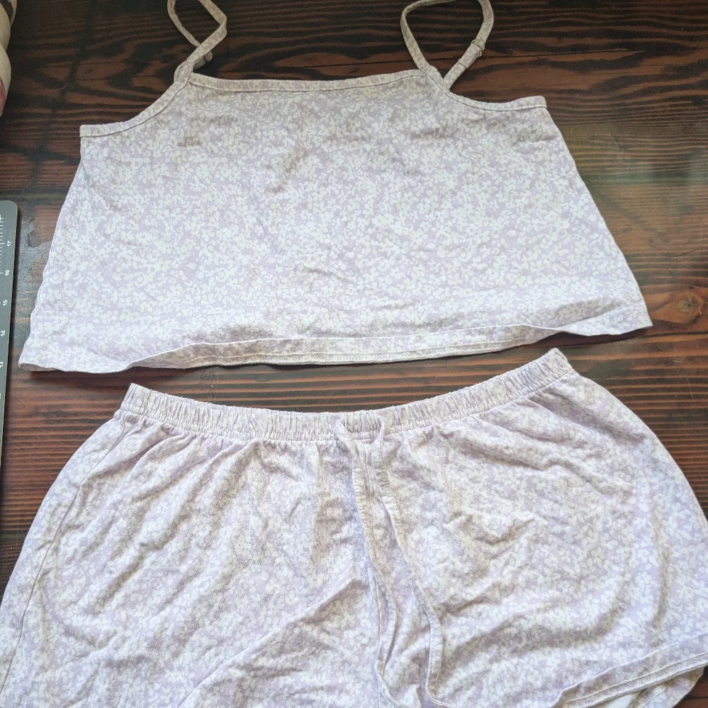 Women's Wednesday’s Girl Pajama Set - Lavender Floral, Size S - Picture 1 of 3